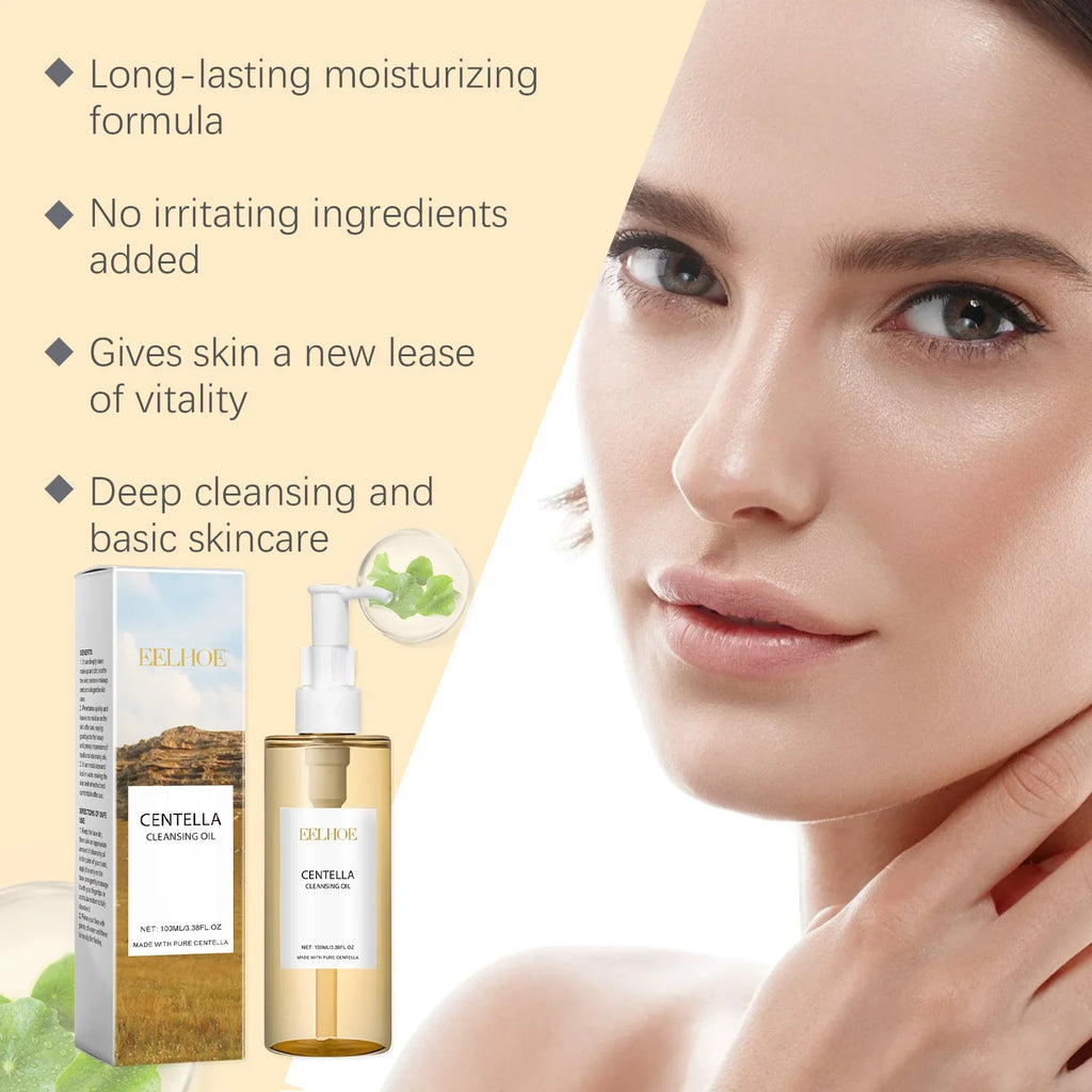 Centella Cleansing Oil Facial Makeup Remover Gentle Cleansing Pores Oil Control Vitamin E Soothing Face Skincare Products 100ml