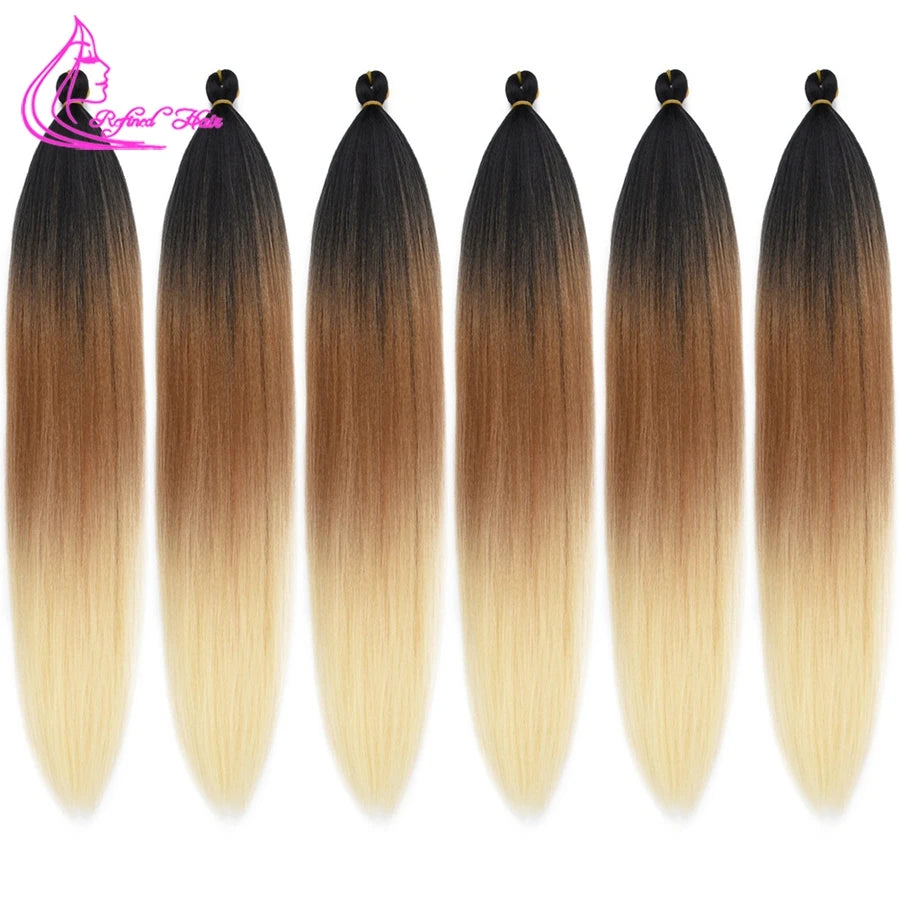 Easy Braiding Hair 26 inch long Jumbo Braids Yaki Straight Crochet Synthetic Ombre Hair Extensions Low temperature Fiber 90g/ pc