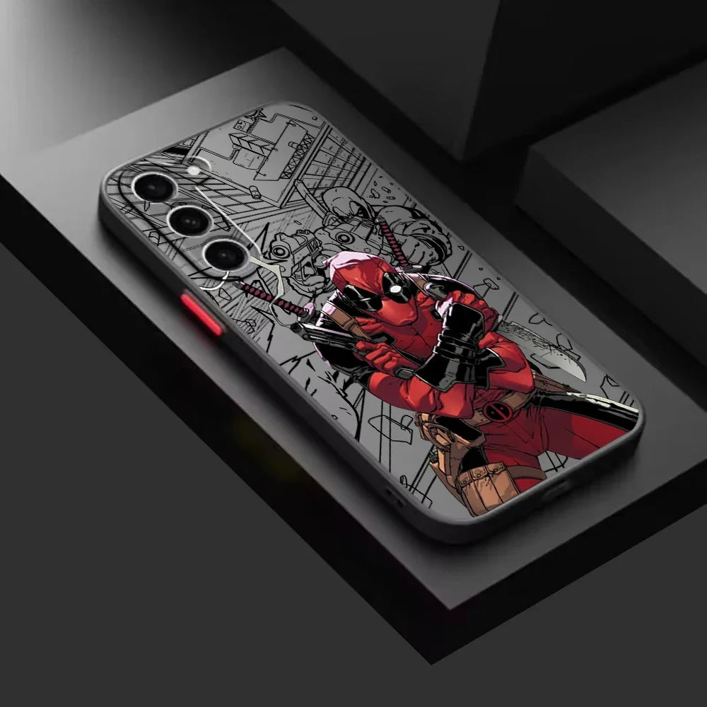 Marvel Hero Frosted Translucent For Samsung Galaxy S24 S23 S22 S21 S20 FE S10 S9 S8 Plus Ultra Pro 5G Funda