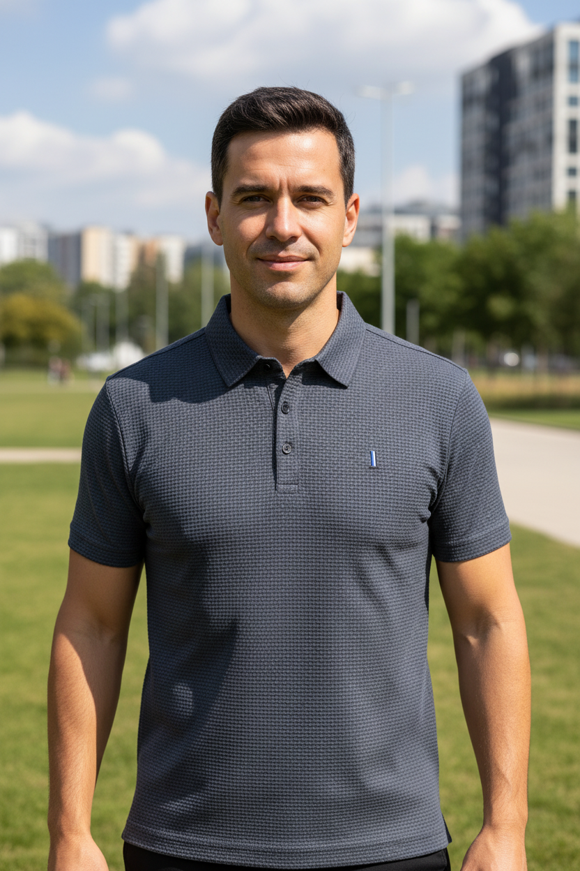 Cool Breeze Men’s Summer Ice Silk Lapel Pocket Polo Shirt