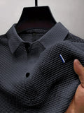 Cool Breeze Men’s Summer Ice Silk Lapel Pocket Polo Shirt