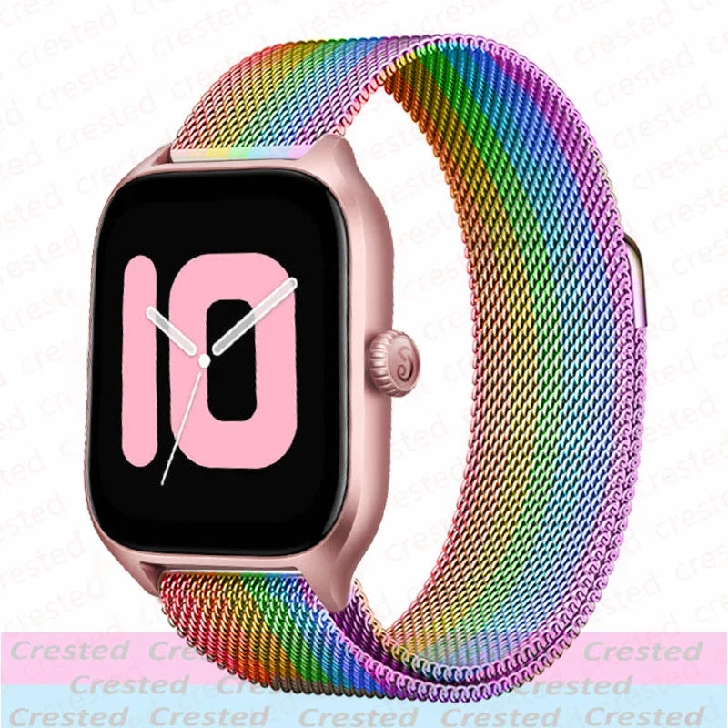 20mm/22mm Milanese band For Amazfit GTS/2/2e/3/4/GTS2 Mini/GTR 42mm/47mm/GTR2/3/4/Pro stratos Metal Bracelet Amazfit bip strap