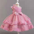Flower Princess Sequins Baby Wedding Christmas Party Short Sleeveless Dress Birthday Party Wedding Flower Girl Sweet Cute Dress