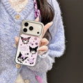 Cute Kuromi Electroplated Phone case for iPhone 17 Pro 14 16 15 Pro Max Fundas Cartoon Cases 16 Max Shockproof Protective Cover