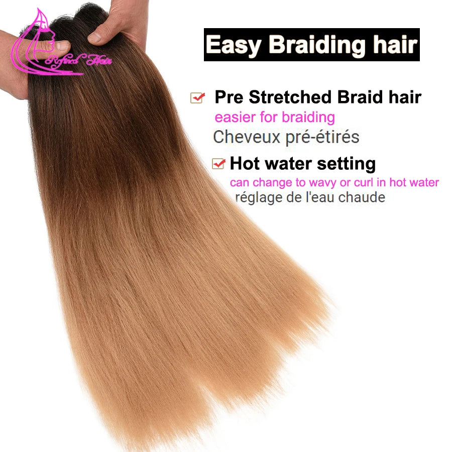 Easy Braiding Hair 26 inch long Jumbo Braids Yaki Straight Crochet Synthetic Ombre Hair Extensions Low temperature Fiber 90g/ pc