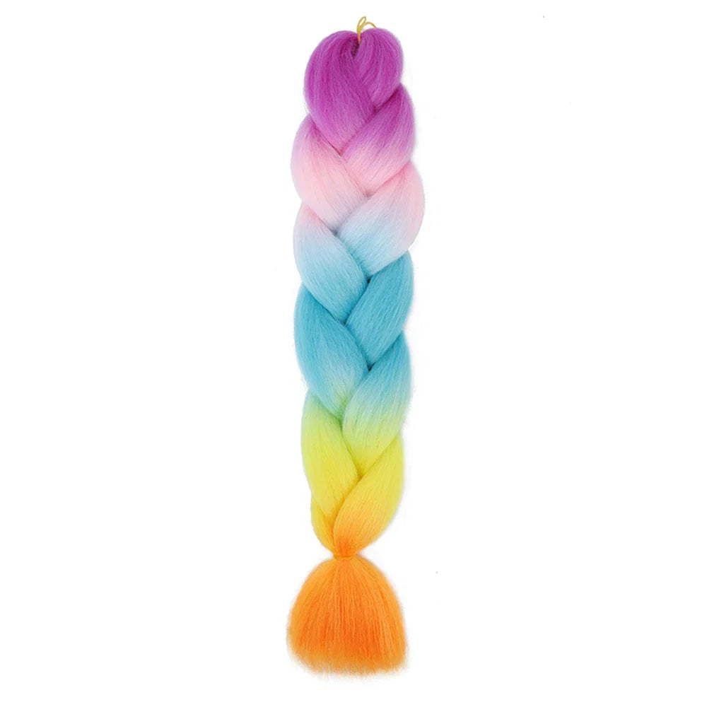 AZQUEEN 24 Inch Jumbo Braids Extensions Synthetic Braiding Hair Afro Ombre Color kanekalon Hair for Children Braid