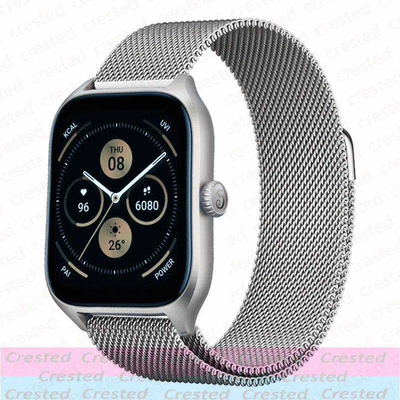 20mm/22mm Milanese band For Amazfit GTS/2/2e/3/4/GTS2 Mini/GTR 42mm/47mm/GTR2/3/4/Pro stratos Metal Bracelet Amazfit bip strap