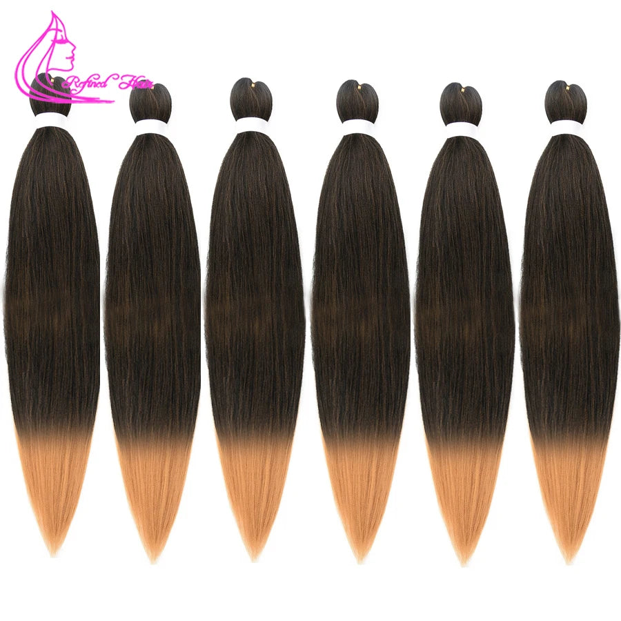 Easy Braiding Hair 26 inch long Jumbo Braids Yaki Straight Crochet Synthetic Ombre Hair Extensions Low temperature Fiber 90g/ pc