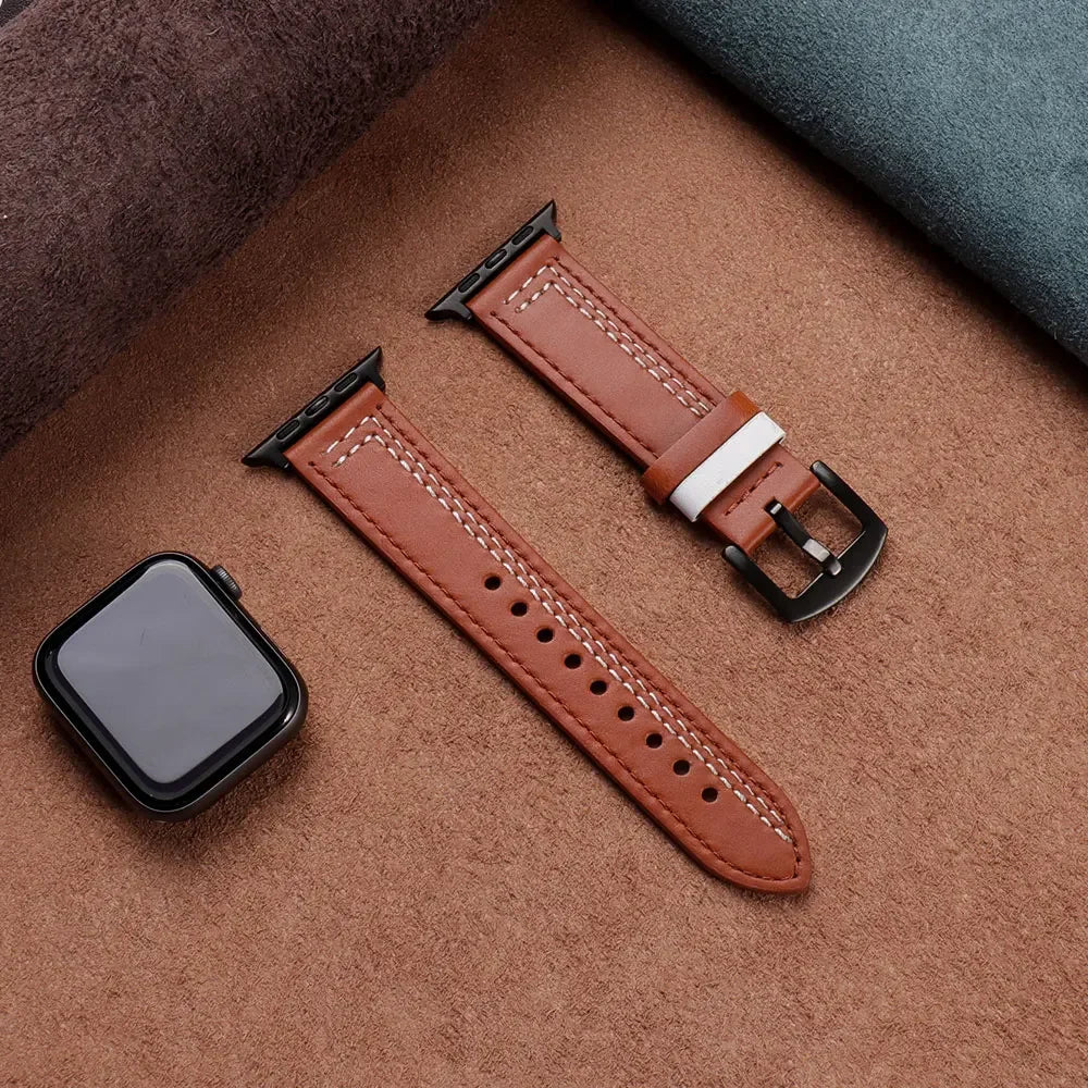 Leather loop strap For Apple watch band 45mm Ultra 49mm 41mm 42mm 38mm 41 44 45 mm bracelet iWatch series 9 8 7 3 4 5 6 se 40mm