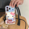 Luxury Cute Flower Lens Leather Scarf KT Case Phone Case For iPhone 17 Pro Max 16 Pro Max 15 Pro 14 Pro Max 13 Shockproof Cover