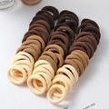 Everyday Gentle Hair Ties Set of 50, Breathable Fabric Hair Bands for Smooth Styling (Neutral Colors)