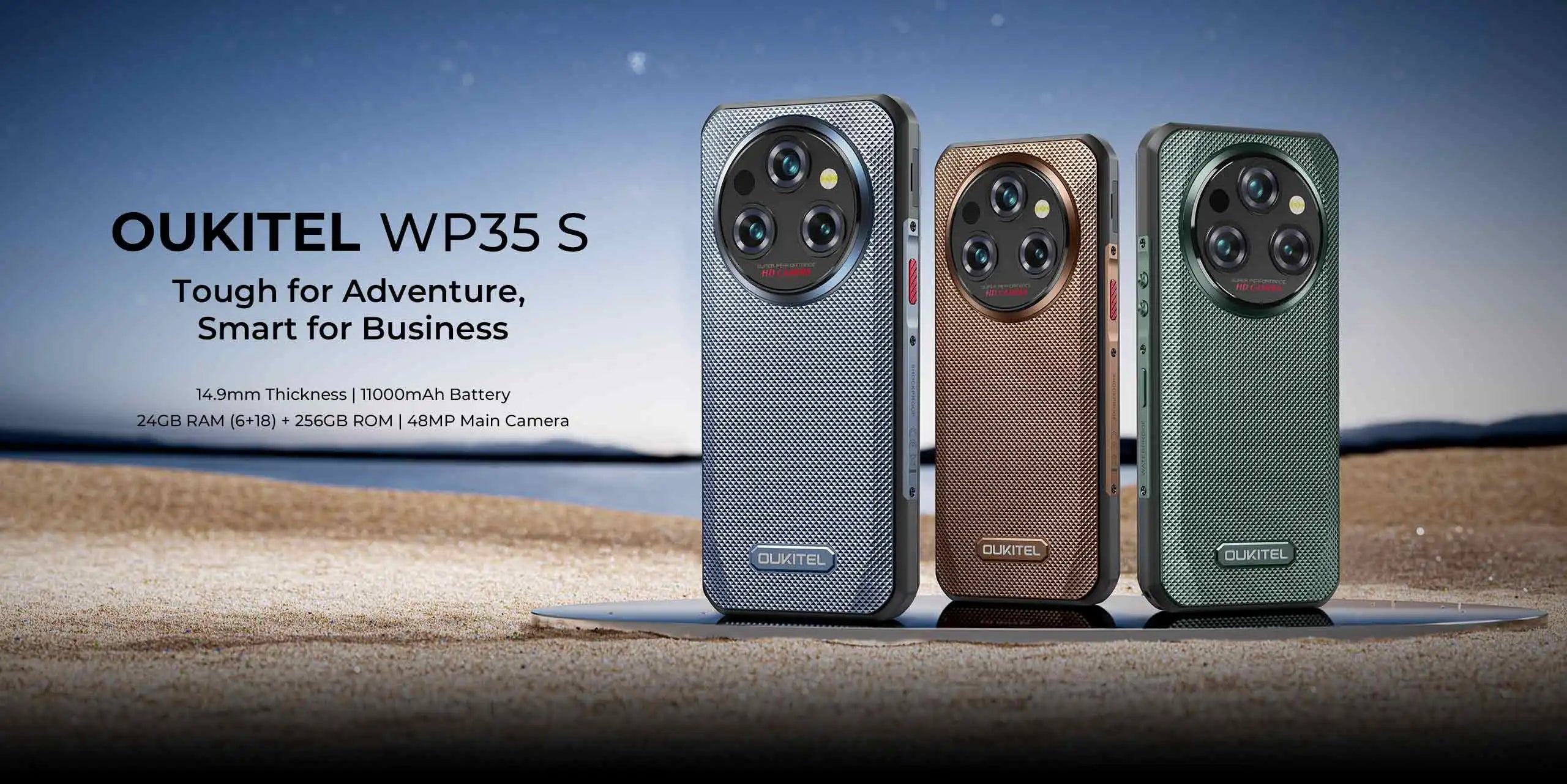 Oukitel WP35 S Rugged phone  24GB(6+18)+256GB 11000mAh phones androids NFC rugged Smartphone Business phone