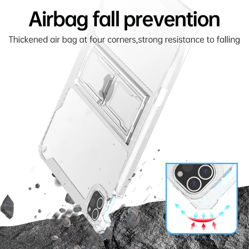 iPad Case 2022 Pro 11 10th Generation 10.9 Air 5 4 10.2 7/9th 2021 Mini 6 10.5 2018 9.7 5th 6th 12 9 Transparent Cover Funda