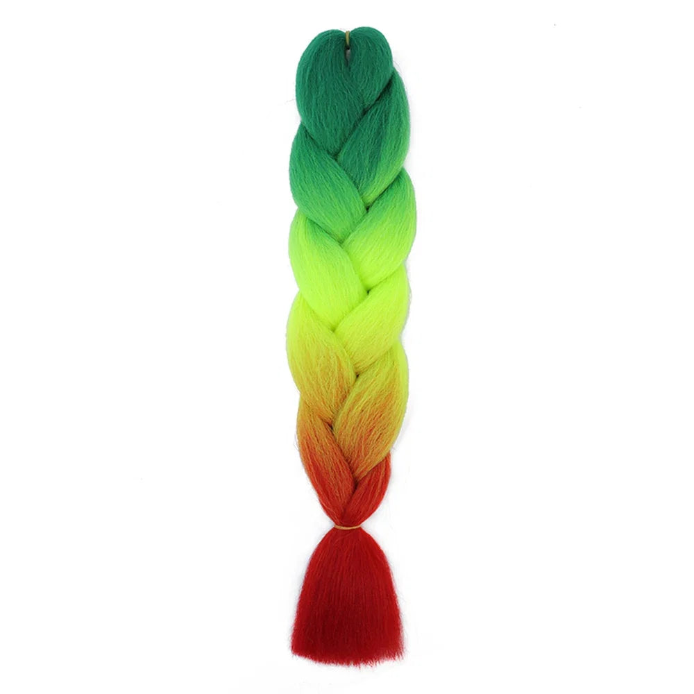 AZQUEEN 24 Inch Jumbo Braids Extensions Synthetic Braiding Hair Afro Ombre Color kanekalon Hair for Children Braid
