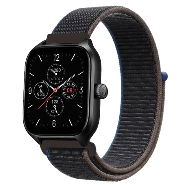 20mm 22mm Nylon Loop Strap for Amazfit GTR 42 47mm/GTR2/2e/3/3 Pro/4/GTS/GTS2/mini/3/4 Bracelet for Amazfit Bip-U-S/Stratos 2 2S