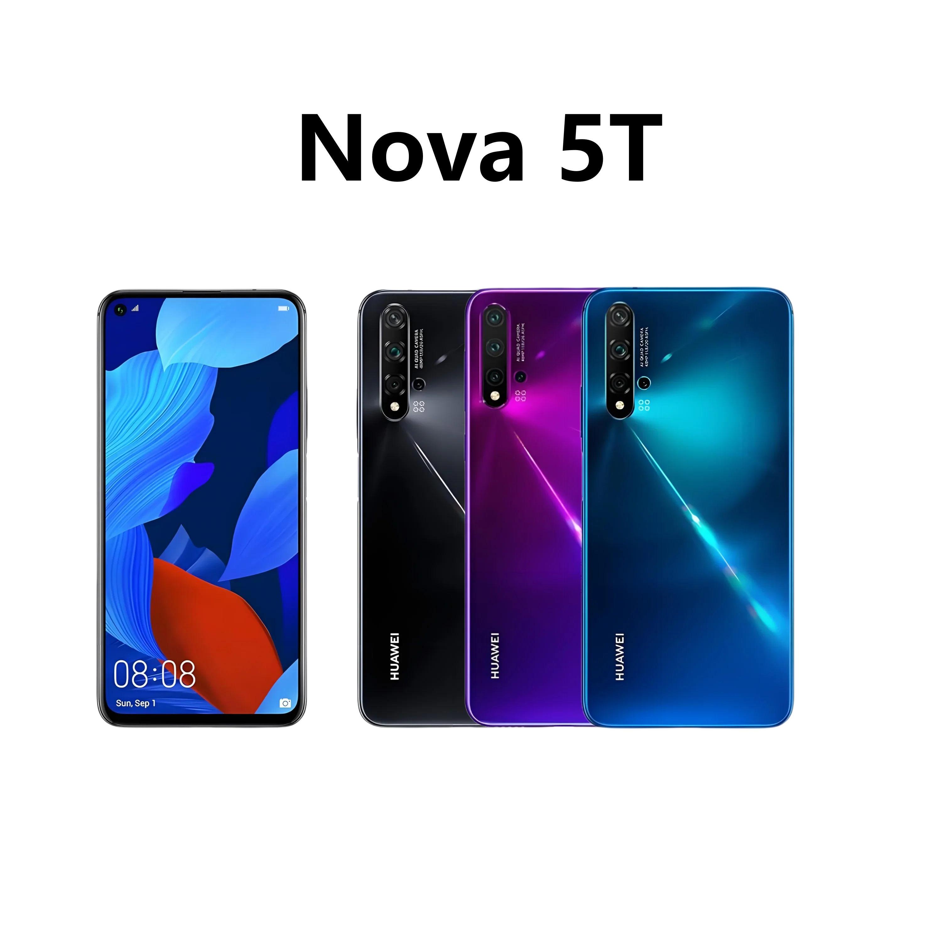 HUAWEI Nova 5T Smartphone Android Google Play Store 48MP Camera 6.26 inch 128GB 256GB ROM Mobile phones 4G Network Cell phone
