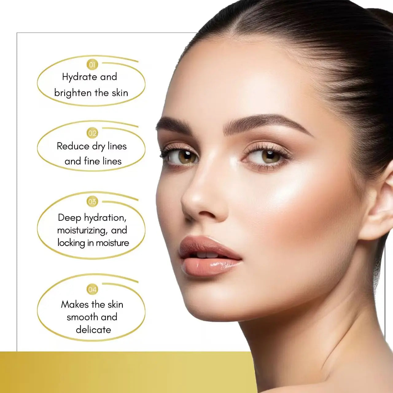 Korean Collagen Silk Peptide Hydrating Ampoule Serum, Intensive Lifting & Elasticity Boost Skin Care for Dry & Dull Skin