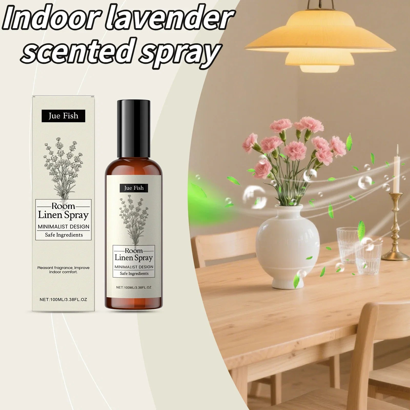 Indoor Lavender Fragrance Spray - Long-Lasting Freshness Improves Indoor Air Quality Household Deodorant And Air Freshener 100ml