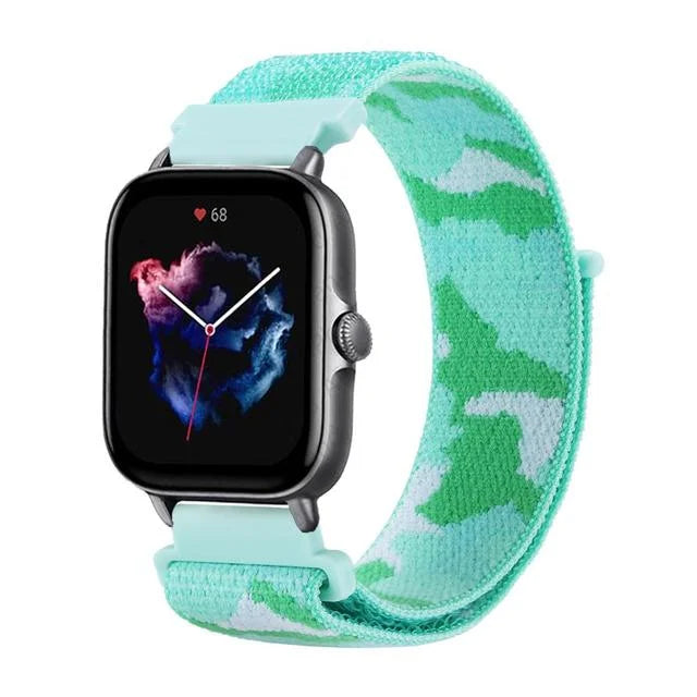20mm 22mm Nylon Loop Strap for Amazfit GTR 42 47mm/GTR2/2e/3/3 Pro/4/GTS/GTS2/mini/3/4 Bracelet for Amazfit Bip-U-S/Stratos 2 2S