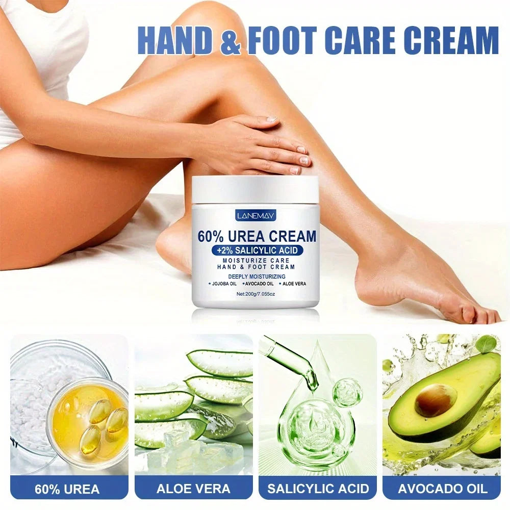 60% Urea Cream for Hand & Foot, Moisturizing Cream Rich in Salicylic Acid and Glycerin , Suitable for Dry, Rough, Cracked Heels