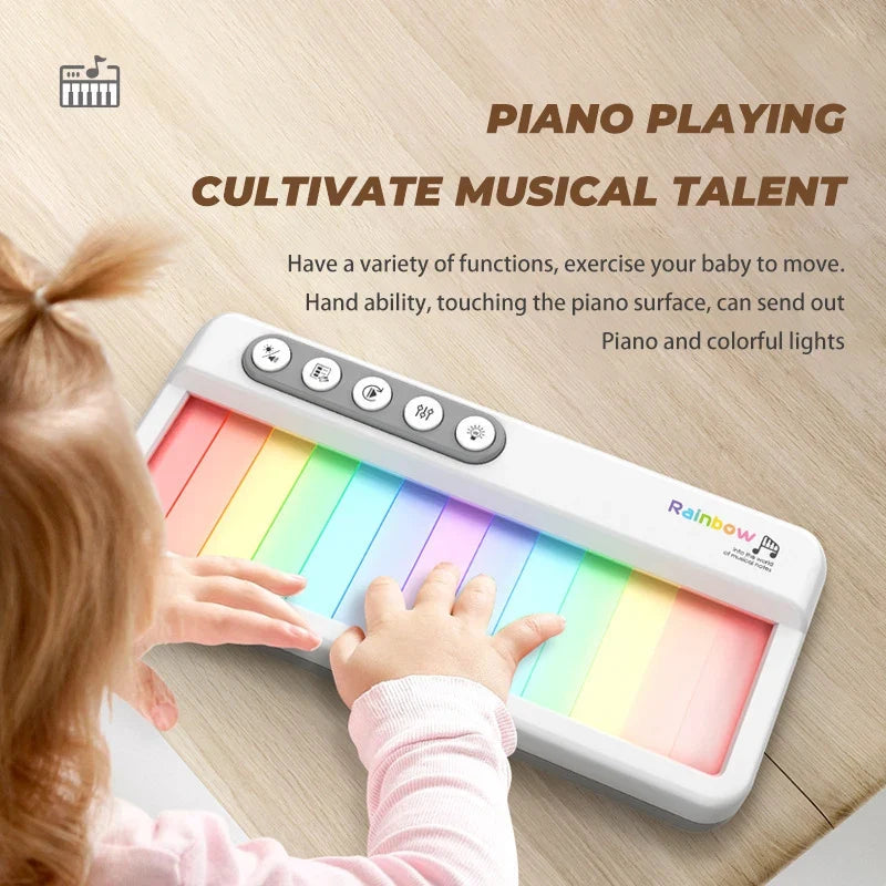 Children Touch Screen Electronic Piano Music Toy with Colour Light Touch Screen Musical Instrument Toys for Kids Education Gifts