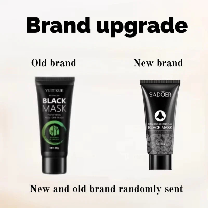 Bamboo Charcoal Blackhead Mask - Peel-Off Mask Containing Ascorbic Acid and Hyaluronic Acid, with Moisturizing and Oil-Controlling Properties, Can Cleanse the Skin.