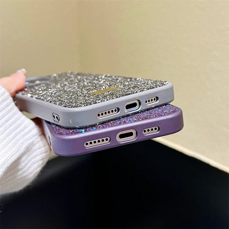 Luxury Shiny Diamond Phone Case For iPhone 16 15 14 Pro Max Plus 16SE 13 12 11 Fashion Star Diamond Soft Rubber Protective Cover