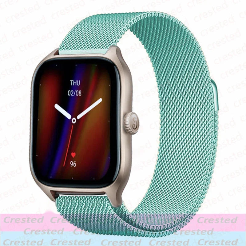 20mm/22mm Milanese band For Amazfit GTS/2/2e/3/4/GTS2 Mini/GTR 42mm/47mm/GTR2/3/4/Pro stratos Metal Bracelet Amazfit bip strap