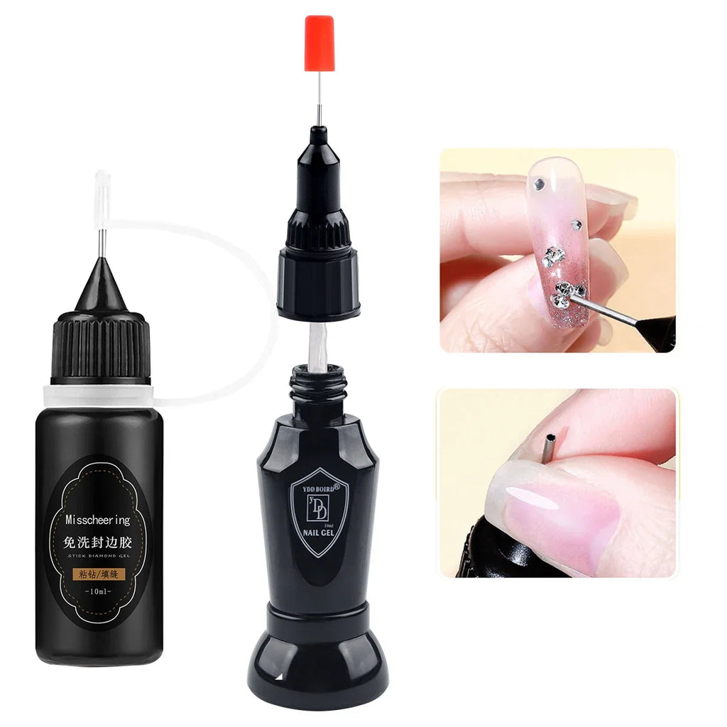 30g Nail Rhinestone Glue for Nails Super Strong Gel Nail Glue for Nail Charm 3D Nails Bling Gel Decoration Gem Nail Art Diamonds