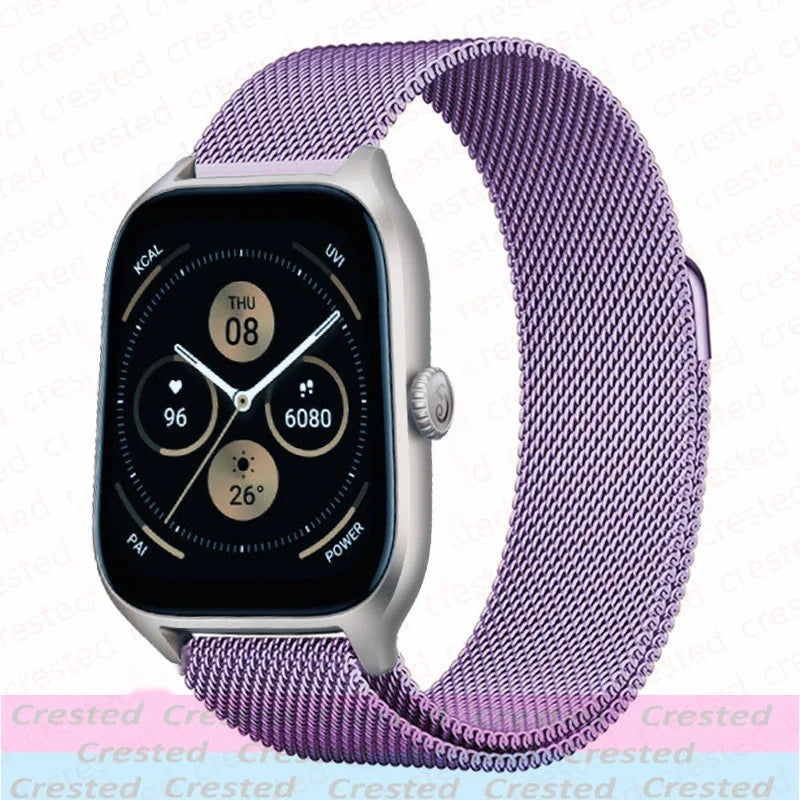 20mm/22mm Milanese band For Amazfit GTS/2/2e/3/4/GTS2 Mini/GTR 42mm/47mm/GTR2/3/4/Pro stratos Metal Bracelet Amazfit bip strap