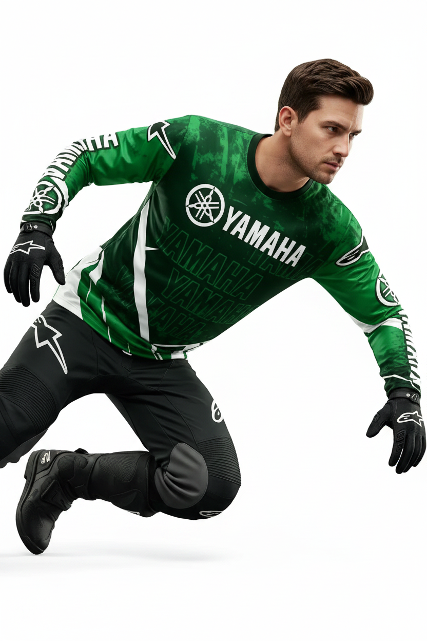 Yamaha Summer Breathable Quick-Dry Motorcycle Riding Suit - Long Sleeve Off-Road Racing Gear for Men and Women