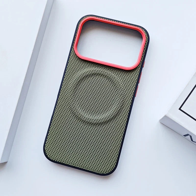 Premium Elegant Magnetic Soft TPU + Nylon Woven Leather Back Case for iPhone 17 Pro Max 17 Air