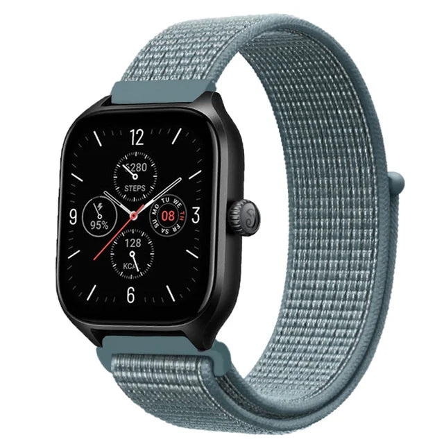 20mm 22mm Nylon Loop Strap for Amazfit GTR 42 47mm/GTR2/2e/3/3 Pro/4/GTS/GTS2/mini/3/4 Bracelet for Amazfit Bip-U-S/Stratos 2 2S