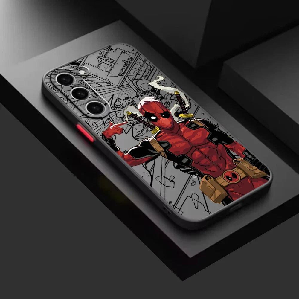 Marvel Hero Frosted Translucent For Samsung Galaxy S24 S23 S22 S21 S20 FE S10 S9 S8 Plus Ultra Pro 5G Funda