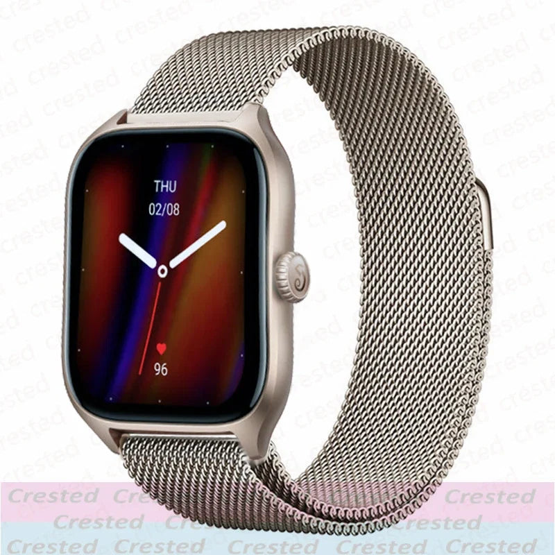 20mm/22mm Milanese band For Amazfit GTS/2/2e/3/4/GTS2 Mini/GTR 42mm/47mm/GTR2/3/4/Pro stratos Metal Bracelet Amazfit bip strap
