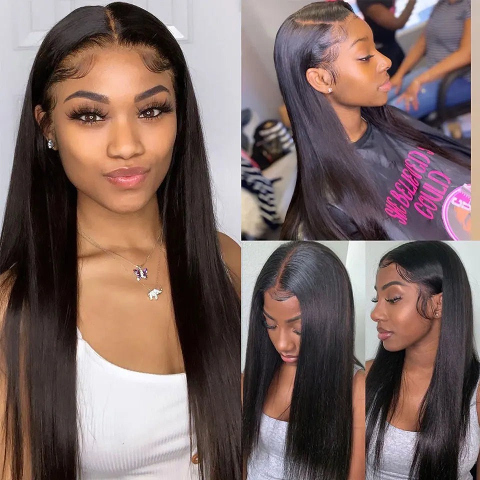 Clip in Hair Extensions Straight Real Human Hair Brazilian Virgin Remy Human Hair Extensions 8pcs with 20 Clips Double Weft for Women Invisible Straight Seamless Clip Ins Hair Extensions Jet Black Natural Soft Silk Straight H