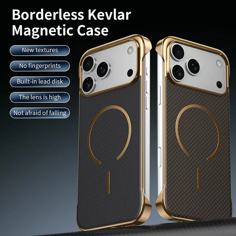 Kevlar Edge Wireless Charging Case for iPhone 17 Pro Max 13 14 15 16