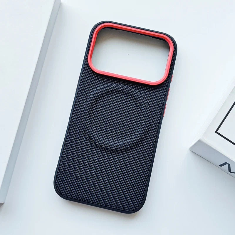 Premium Elegant Magnetic Soft TPU + Nylon Woven Leather Back Case for iPhone 17 Pro Max 17 Air