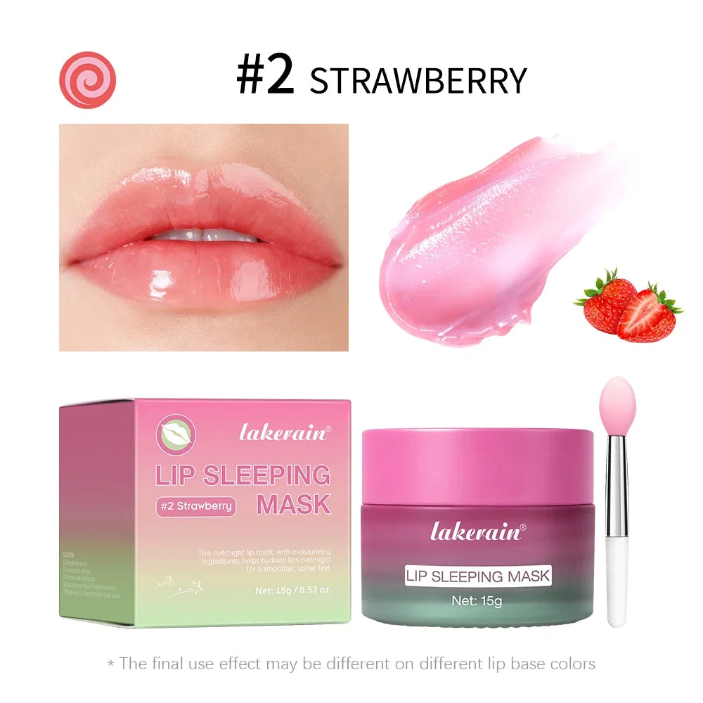 Lakerain Lip Sleeping Mask Smooth Creamy Texture Dual-Color Formula Overnight Hydration Non-Sticky Natural Protection Lip Mask