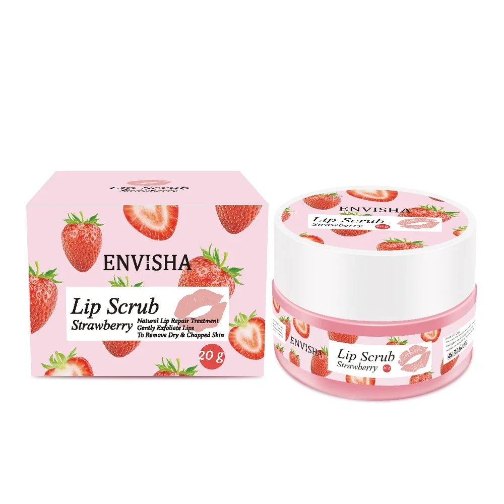 ENVISHA Strawberry Lip Care Scrub Lip Balm Sugar Cream Exfoliating Moisturizing Nourish Repair Cleft Fine Lines Smooth Skin Care