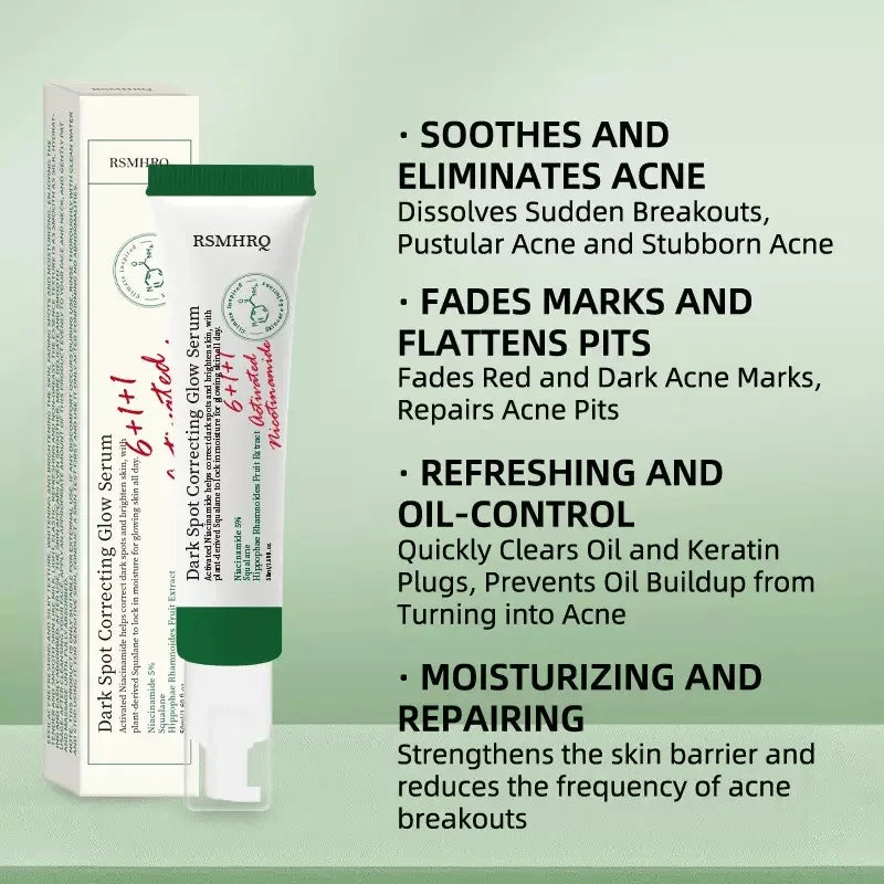 50ml Dark Spot Correcting Glow Serum Hydrating Soothing Brightening Even Skin Tone Improve Elasticity Niacinamide Squalane