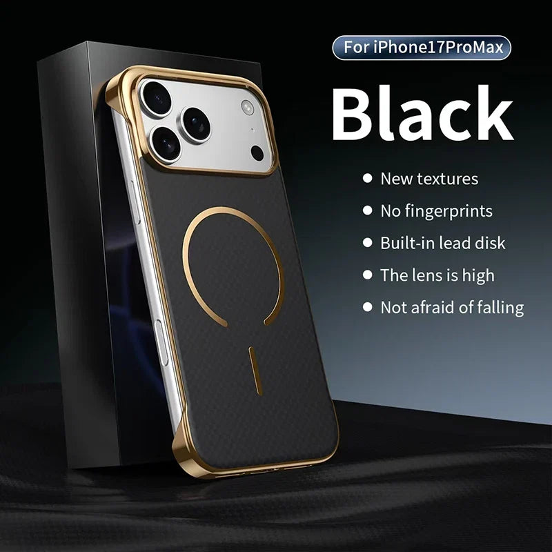 Kevlar Edge Wireless Charging Case for iPhone 17 Pro Max 13 14 15 16