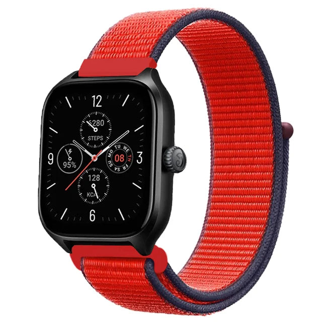 20mm 22mm Nylon Loop Band For Amazfit GTS 4/3/3pro/2e/GTS 2 Mini/GTR 4 47mm/GTR 2/Stratos 2 3 Strap For Amazfit Bip 3 Pro Correa