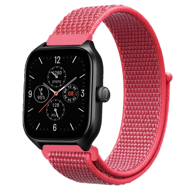 20mm 22mm Nylon Loop Strap for Amazfit GTR 42 47mm/GTR2/2e/3/3 Pro/4/GTS/GTS2/mini/3/4 Bracelet for Amazfit Bip-U-S/Stratos 2 2S