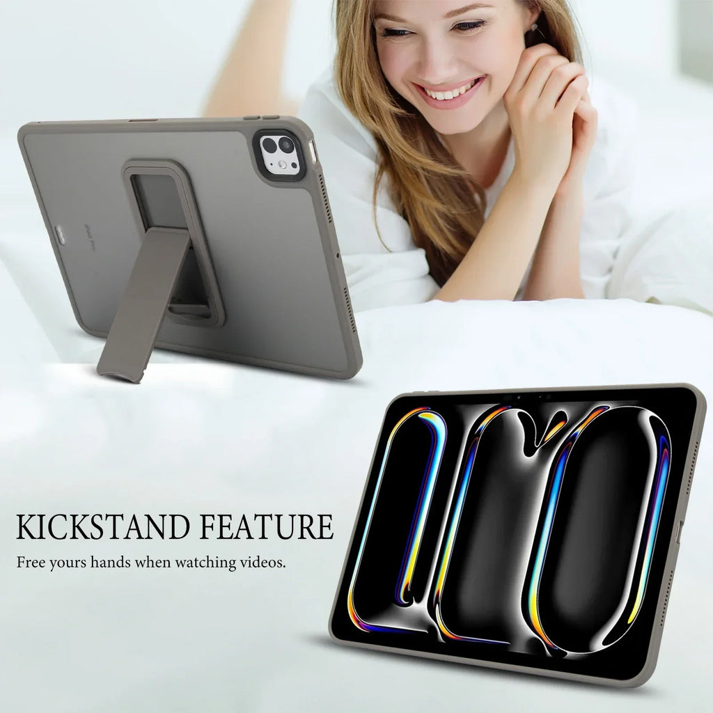 Matte Stand Case For iPad Pro Air 4 5 6 7 8 9th 10th Generation Cases 2024 Translucent 10.2 10.9 11 inch Mini Kickstand Cover