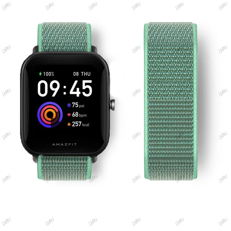 20mm/22mm watch band For Amazfit GTR/GTS 4-3-2-2e/GTR 42mm-47mm/bip-U-S-lite Nylon Loop strap sport correa amazfit gts 4-2 mini