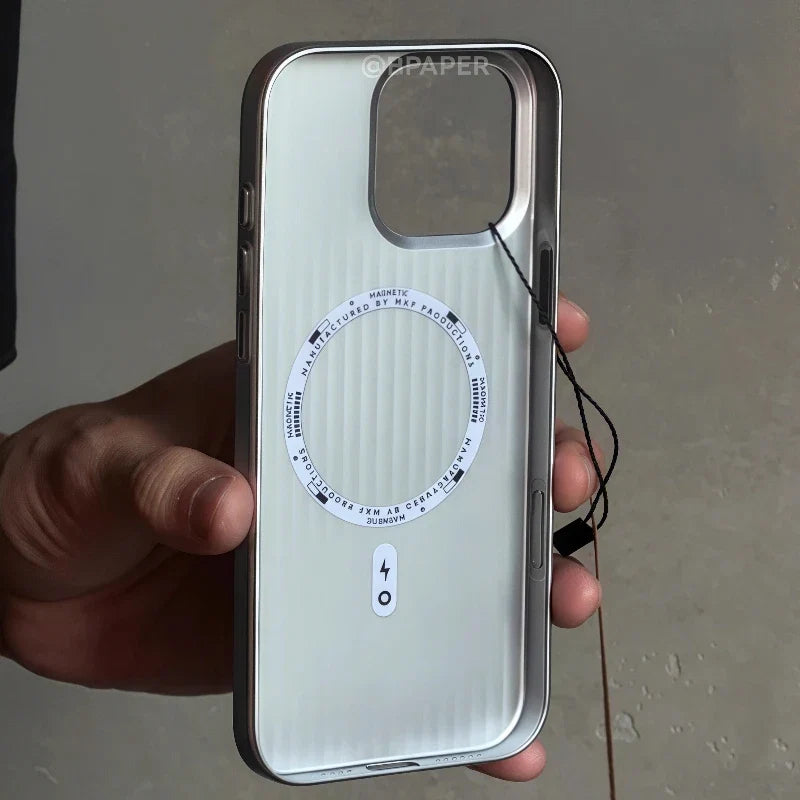 Hard Back Case For iphone 17 16 Pro Max 17 16 Pro Natural Titanium glossy Color corrugated stripe anti-fingerprint Luxury Cover