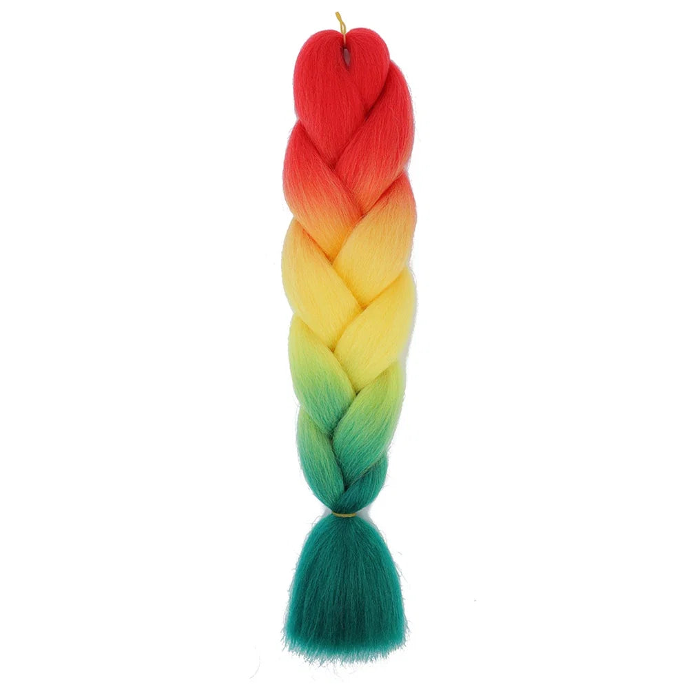 AZQUEEN 24 Inch Jumbo Braids Extensions Synthetic Braiding Hair Afro Ombre Color kanekalon Hair for Children Braid