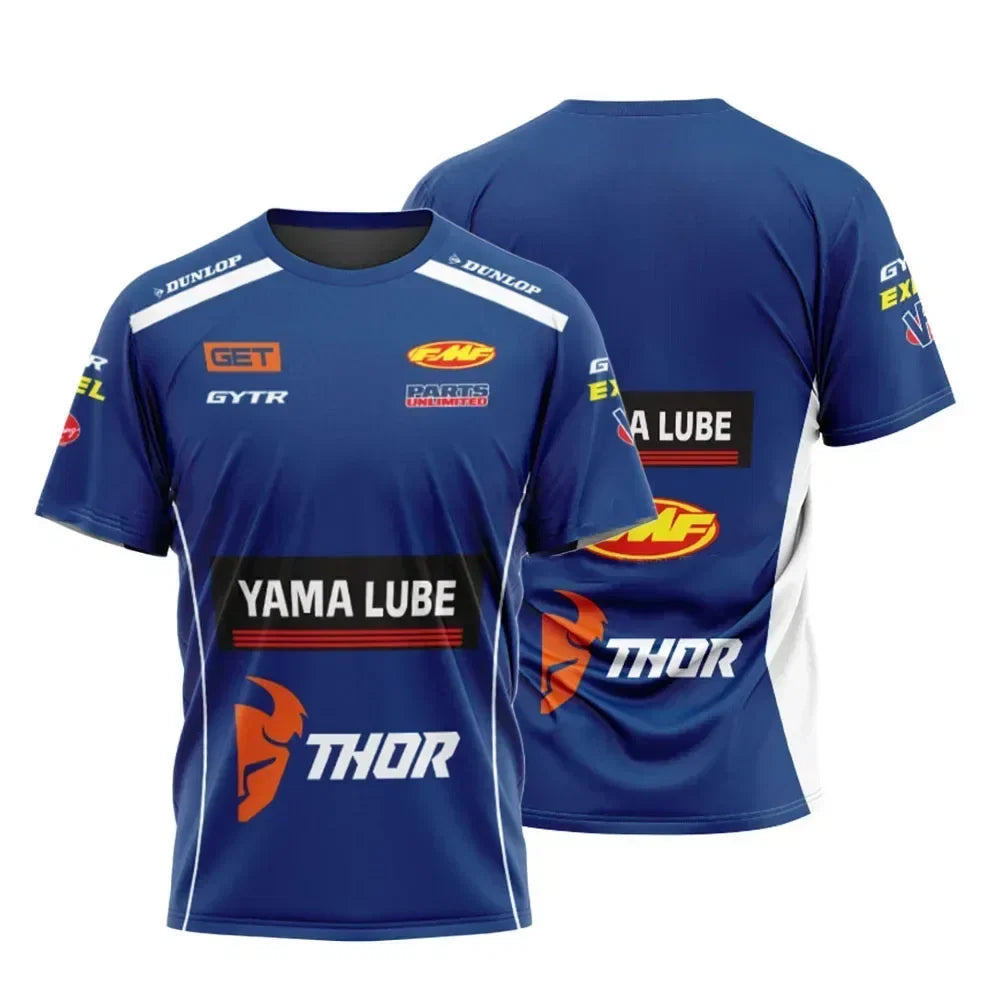New Dominant Men 3D Printed Team Motorcycle Superbike Off-road T-shirt Men's Quick Dry Breathable Crewneck Jersey