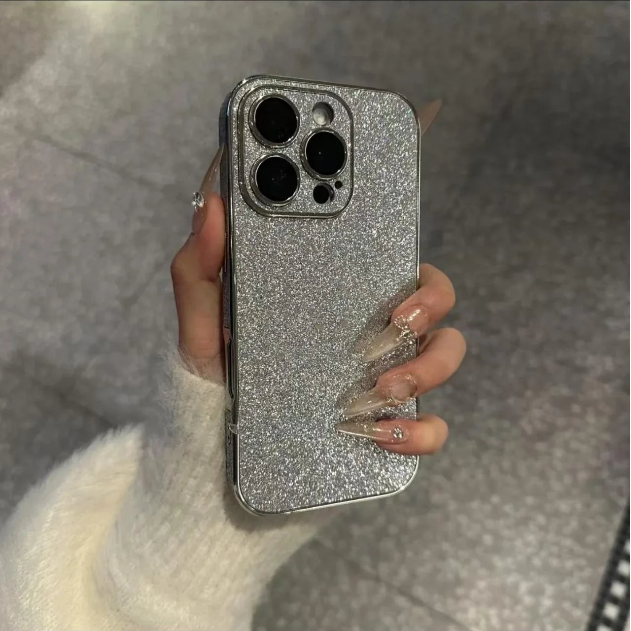 Luxury Bling Glitter Leather Case For iPhone 16 15 14 13 12 11 Pro Max Sparkling Soft Silicone Shockproof Plating Bumper Cover
